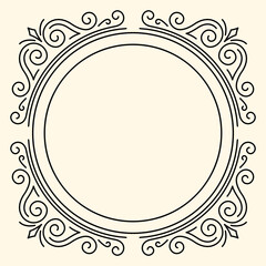 Line curl frame. Modern decorative linear background.