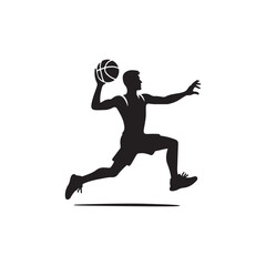  Basketball player in action silhouette vector