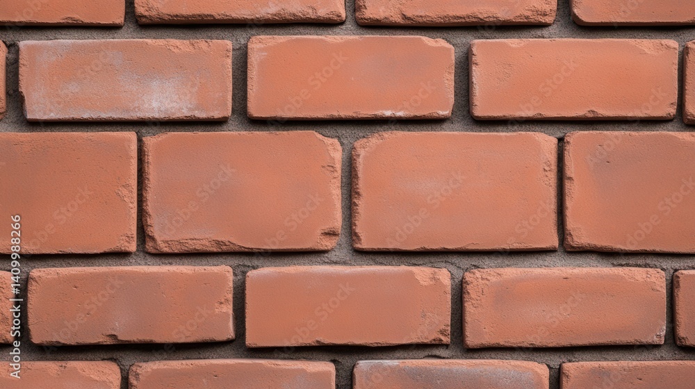 Poster close-up view of textured red brick wall with natural variations and modern design elements