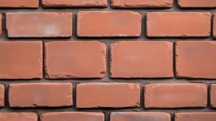 Obraz premium Close-Up View of Textured Red Brick Wall with Natural Variations and Modern Design Elements