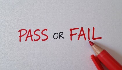 Fototapeta premium Exam result analysis pass or fail assessment educational setting visual content informative perspective evaluation concept