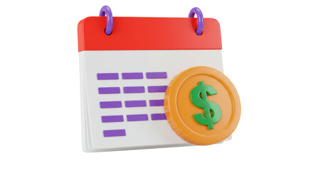 Isolated Calendar with Coin