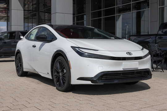 Toyota Prius Nightshade AWD display. Toyota offers the Prius with a 2.0L 4-Cylinder Hybrid engine. MY:2025