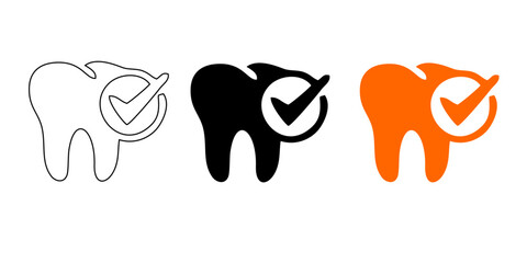 Dental clinic elements - thin line web icon set. Outline icons collection. Simple vector illustration