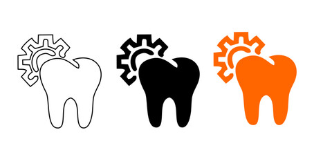 Dental clinic elements - thin line web icon set. Outline icons collection. Simple vector illustration