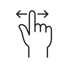 Swipe to right and left touch screen gesture icon. Finger swipe touch screen icon. Thin line icon.  Vector illustration