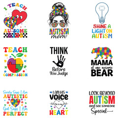Autism Awareness Typography T-shirt Vector, unique autism Design for Shirt, Autism Awareness Day illustration