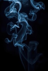 Fototapeta premium Ethereal, swirling smoke wisps in deep black void, hazy background, dark, gothic