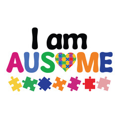 Creative Typography T-shirt Vector for Promoting Autism Awareness and Inclusion

