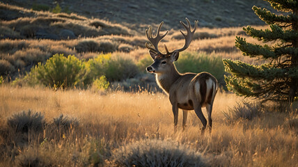 Obraz premium deer in the woods ai