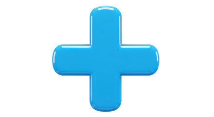 Isolated Blue Plus Sign