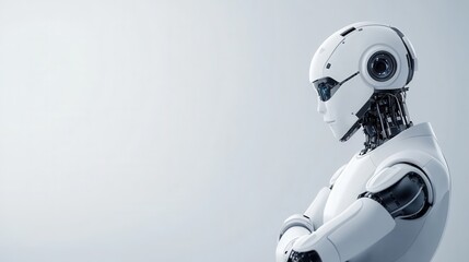 Futuristic Robot Profile with Sleek Design and Advanced Technology for Innovation and Automation Concepts