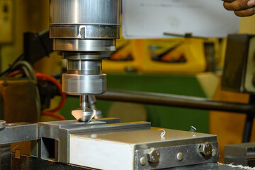The hole chamfering process on NC milling machine with chamfer tools.