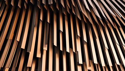 Wooden slat ceiling, sunlight pattern, exterior wall, architectural design