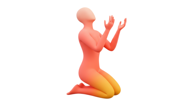 Isolated Praying Figure