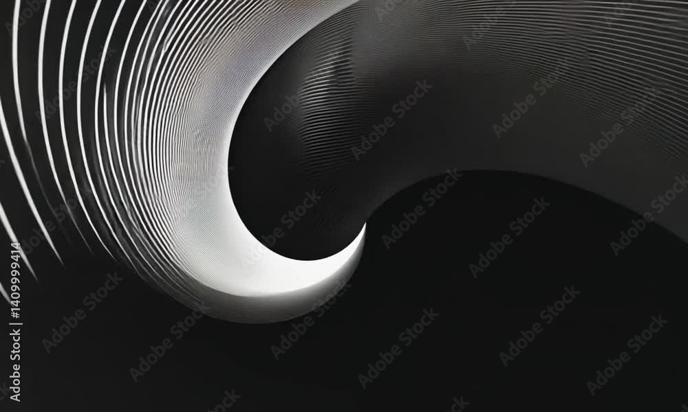 Poster graceful motion of slender white lines forming and dissolving patterns on dark canvas made with gene