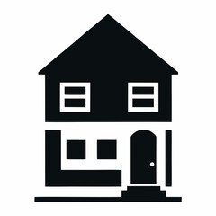 Simple black silhouette of a house