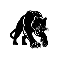 Black panther logo vector illustration template hand draw. Simple design of wild animals