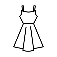Dress icon outline style with black color