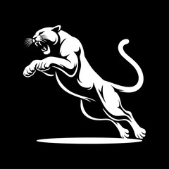 Black panther logo vector illustration template hand draw. Simple design of wild animals