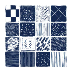 Textured grid pattern tiles in hand-drawn style