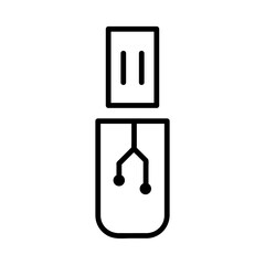 USB icon black color with line style