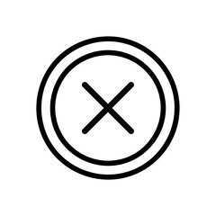 X button icon in game with black line style