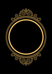 Line curl frame. Modern decorative linear background.