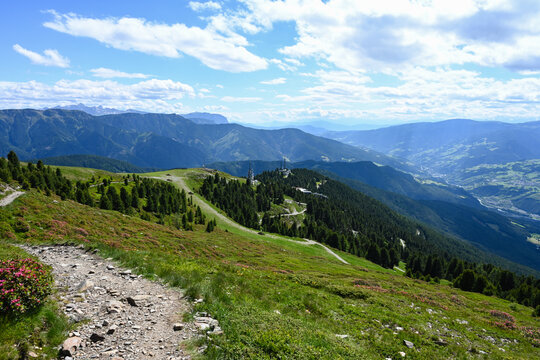 Hiking trail above the Plose mountain station near Brixen (Bressanone) in South Tyrol (Alto Adige)