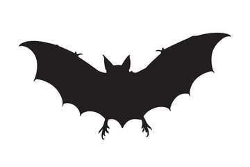 Silhouette of Halloween bat vector icon set illustration isolated on white background.