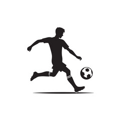 Fototapeta premium Soccer player kicking ball silhouette vector