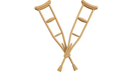 Isolated Wooden crutches