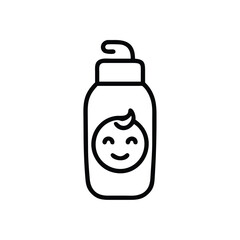Baby Soap Or Lotion Dispenser Bottle Outline Icon Illustration Vector Graphic