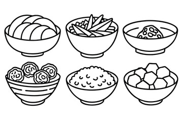 ramen line art vibrant noodle food drawing concept