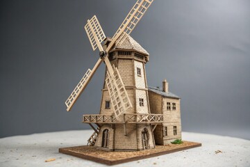 old wooden windmill
