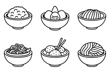 ramen line art modern food sketch asian cuisine