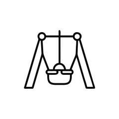 Simple Outline Drawing Of A Baby Swing For Playground Design Or Education