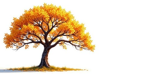 Fototapeta premium Long golden brown branches isolated on white background, nature, tree
