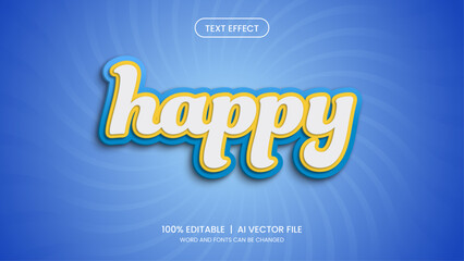 Editable text style effect - Happy