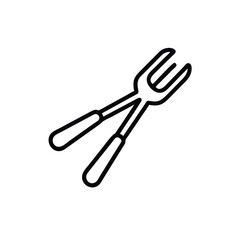 Minimalist Outline Icon Of Gardening Tool Used For Weeding With White Background