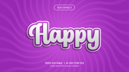 Editable text style effect - Happy