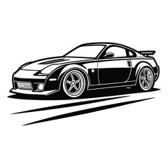 Obraz premium Sports Car Silhouette Vector 