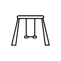 Minimalist Swing Icon Playground Equipment Outline Design Vector Illustration