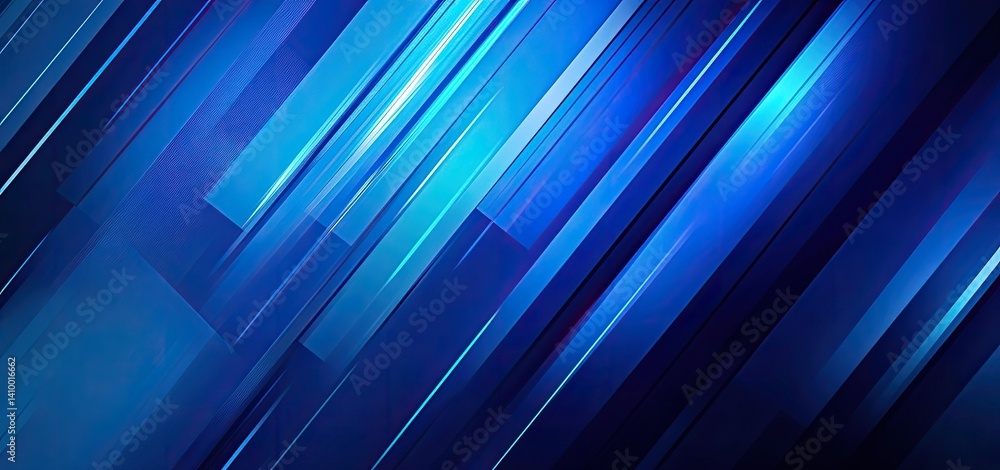 Poster abstract blue background with diagonal lines and gradients, futuristic texture