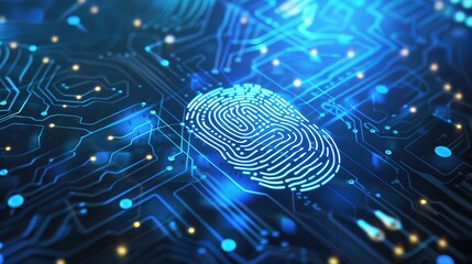 Digital Fingerprint Authentication: Secure Identity Verification Tech Background
