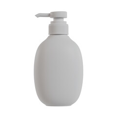 white plastic bottle isolated on transparent background