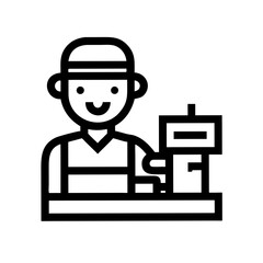 A happy worker operating a lathe machine in a workshop  