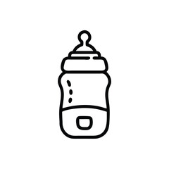 Baby Bottle Outline Icon Vector Illustration For Infant Feeding Or Newborn Care