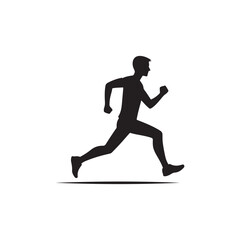  The man runner's journey silhouette vector