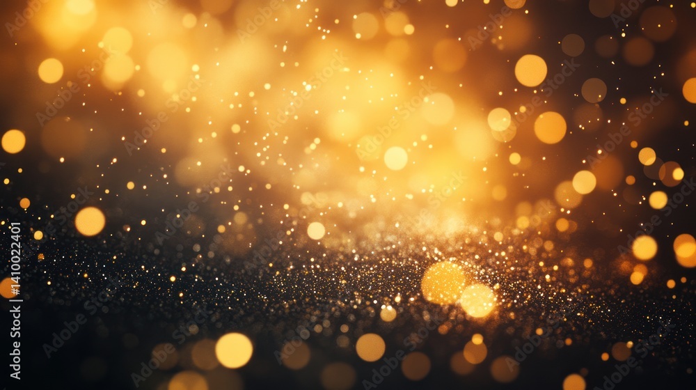 Poster a captivating display of shimmering golden particles, creating a magical and enchanting atmosphere f